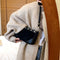 Bolso Bandolera Cuadrado PU con Bloqueo de Color y Cierre Largo