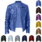 Chaqueta de Cuero para Hombre con Cuello Alto Estilo Punk
