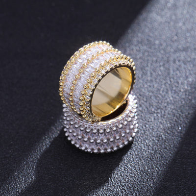 Anillo de Circonita Doble Fila Estilo Hip-hop Unisex - Image 13
