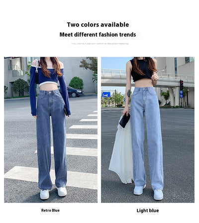 Jeans Rectos de Cintura Alta Holgados de Pierna Ancha para Mujer - Image 17