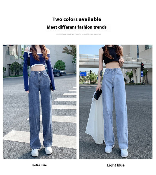 Jeans Rectos de Cintura Alta Holgados de Pierna Ancha para Mujer - Image 17