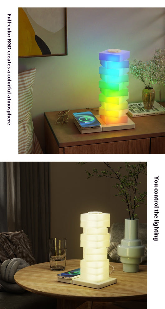 Lámpara Cargadora Inalámbrica con Atmósfera Colorida para Celular - Image 12