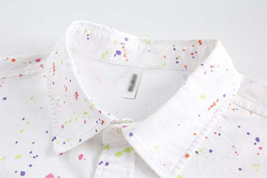 Camisa Estampado Tinta Manga Corta Unisex - Image 17
