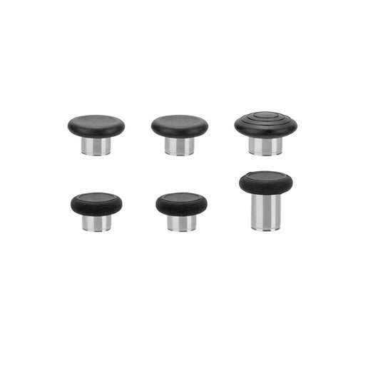 Xbox One Elite Series 2 controller accessory kit with black joysticks, silver D-pads, paddles, screwdrivers, and a storage bag. - Image 14