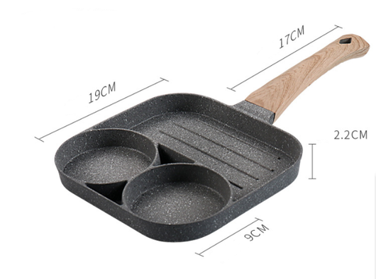 Sartén Multifuncional 4 Hoyos Antiadherente - Piedra Médica para Huevos, Hamburguesas y Panqueques - Image 8