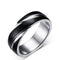 Anillo de Acero de Titanio Negro para Hombre con Diseño Twill