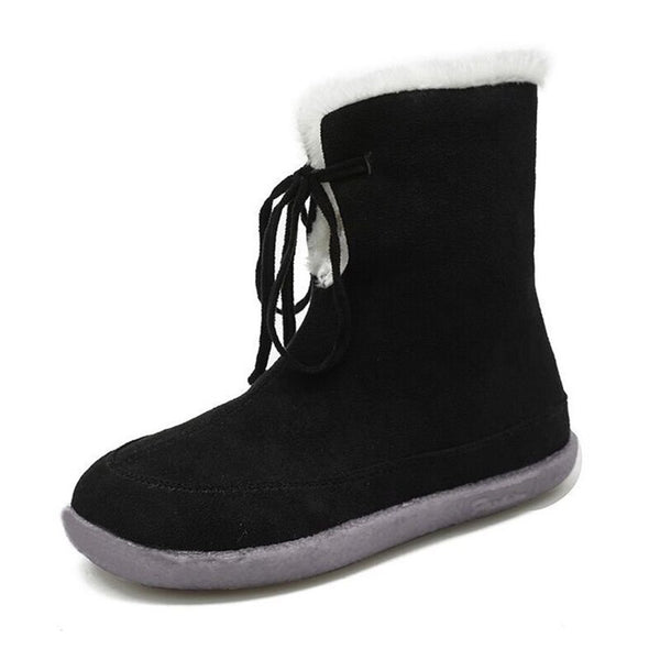 Botas de Felpa con Cordones Planos