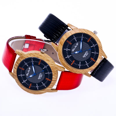 Reloj de Cuero y Madera Natural