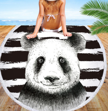 Toalla de Playa Redonda Panda Microfibra - Multiusos - Image 4
