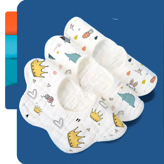 Babero Giratorio Impermeable para Bebé con Diseño Cartoon - Image 9