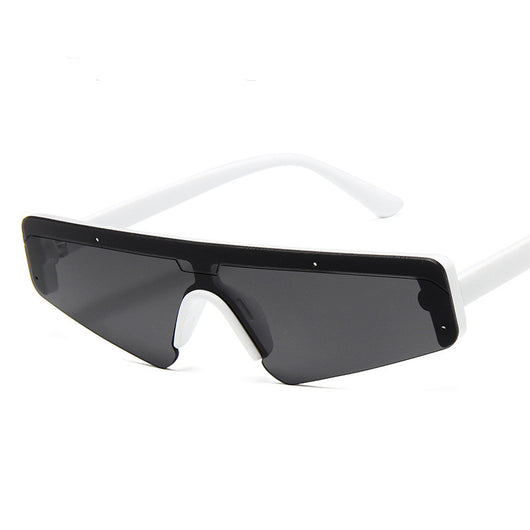 Brown mirror Siamese sport sunglasses with a flat top frame and gradient lenses, shown on a white background. - Image 31