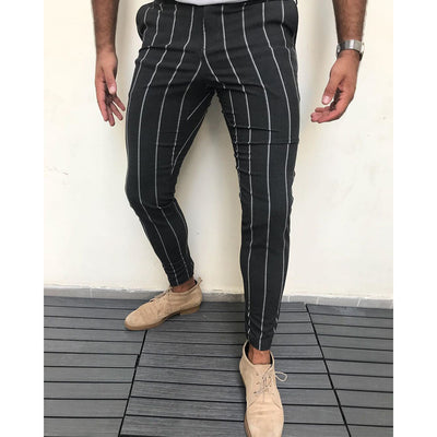 Pantalones Casuales a Rayas para Hombre - Image 3