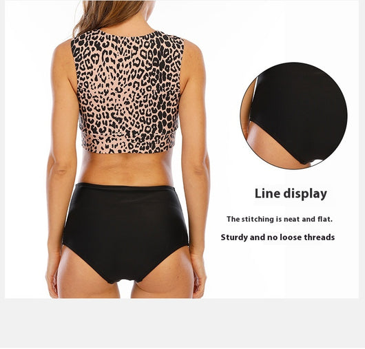 Bikini de Cintura Alta Estilo Europeo Americano - Traje de Baño Dividido - Image 12