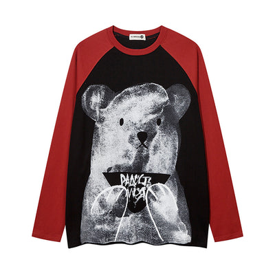 Playera Manga Larga Oso Cartoon con Contraste de Colores - Image 5