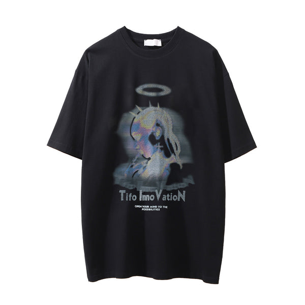 Camiseta Estampada Desgastada para Hombre