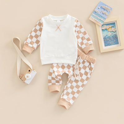Conjunto Infantil Cuadros con Suéter y Pantalón Largo - Image 8