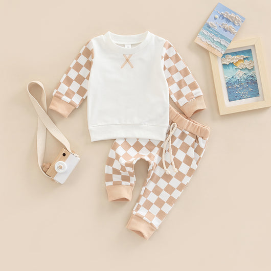 Conjunto Infantil Cuadros con Suéter y Pantalón Largo - Image 8