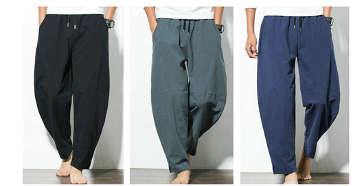 Pantalones Harem Étnicos de Algodón y Lino con Encaje Hip-Hop - Image 5