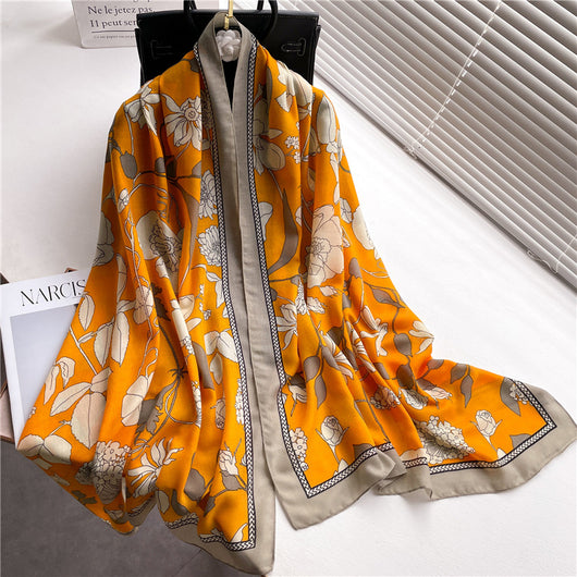 Chal Floral Elegante en Algodón y Lino - Image 14