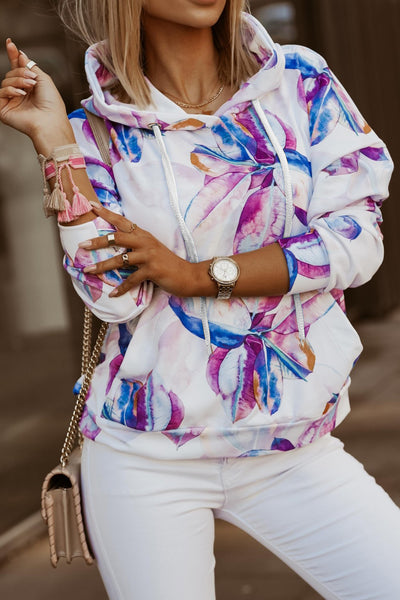 Playera Floral con Capucha y Manga Larga para Mujer - Image 10