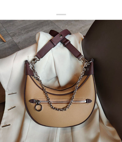Bolso de Hombro para Mujer en Cuero Genuino con Cadena Dorada - Image 26