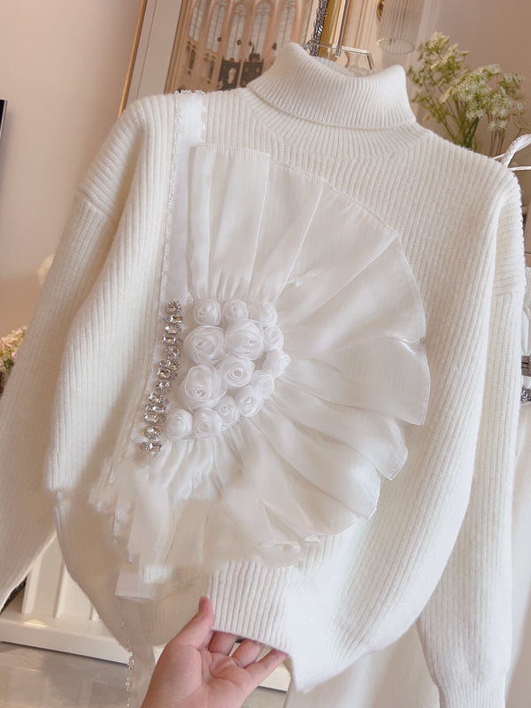 Suéter Grueso con Volantes para Mujer - Diseño Elegante
