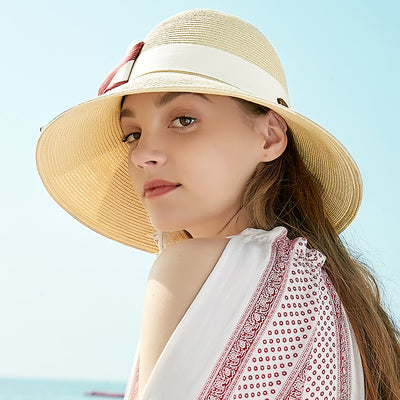 Sombrero de Playa Plegable con Moño - Image 3