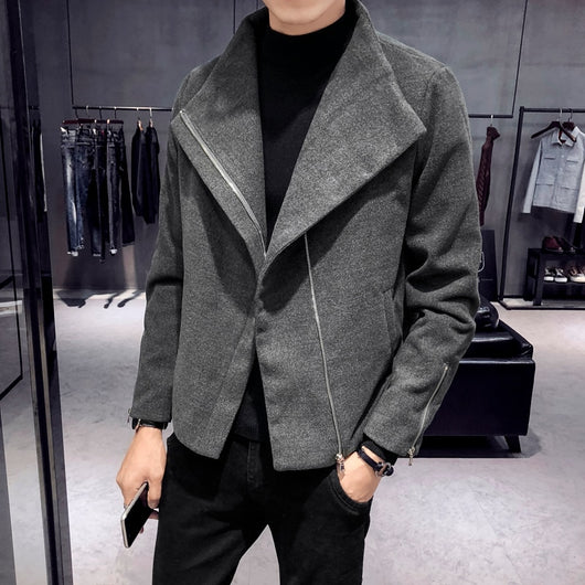 Abrigo de Lana Estilo Hong Kong para Hombre - Image 3
