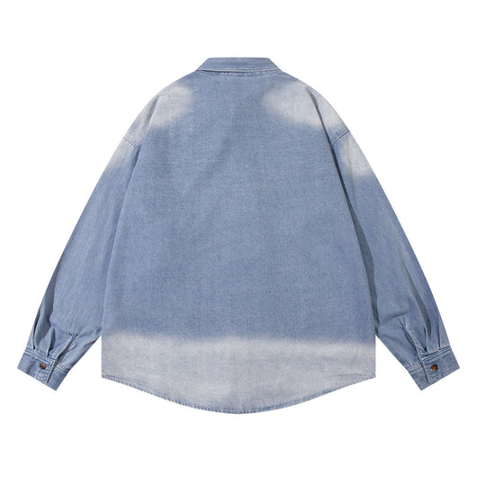 Chamarra Denim Estampado Abstracto Oscuro - Image 11