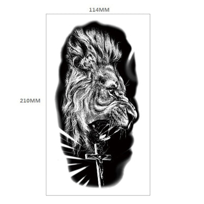 Tatuaje Temporal Transferible - Patrón Animal Tigre y León Media Manga - Image 16