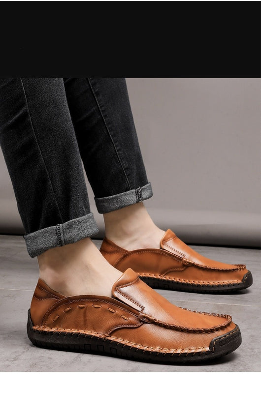 Mocasines Hombre Cuero Ligeros Antideslizantes Sin Cordones - Image 22
