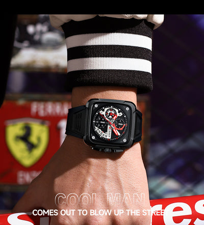 Reloj de Pulsera Cuadrado Multifunción con Seis Agujas para Hombre - Image 15
