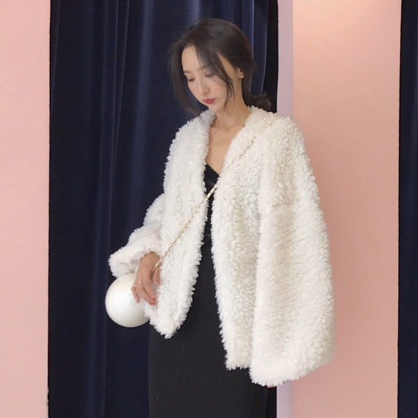 Suéter de Lana de Cordero Fallwinter para Mujer - Diseño Coreano Minimalista