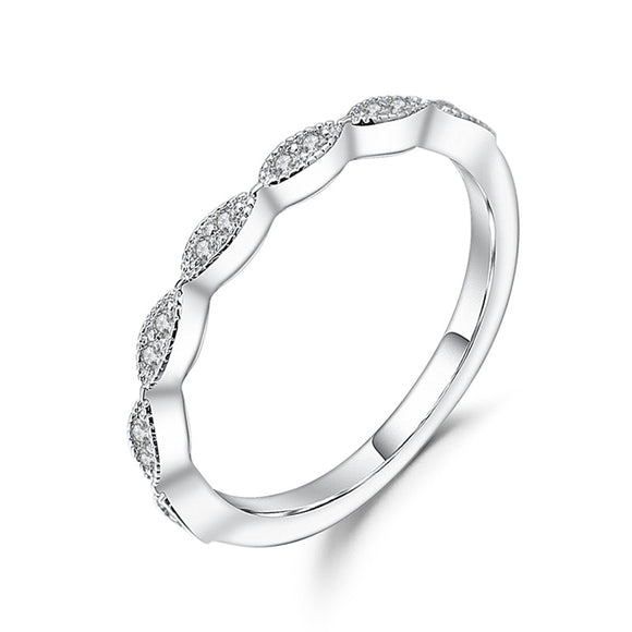Anillo de Plata Esterlina con Moissanita de 1 Quilate y Microincrustaciones