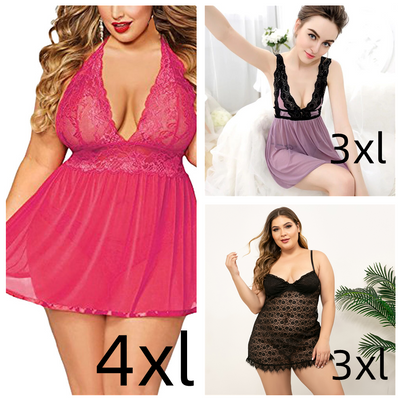 Conjunto Sensual de Encaje Negro con Cinturón Ajustable - Talla Plus - Image 6