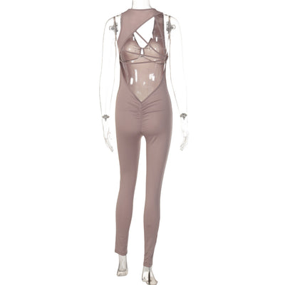 Jumpsuit Deportivo Mujer Escote V Espalda Descubierta Ajustado - Image 15