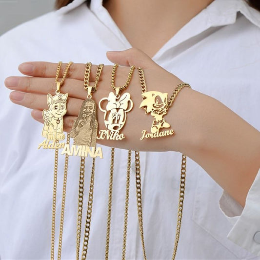 Collar Acero Inoxidable Personalizado con Nombre - Diseño Infantil DIY