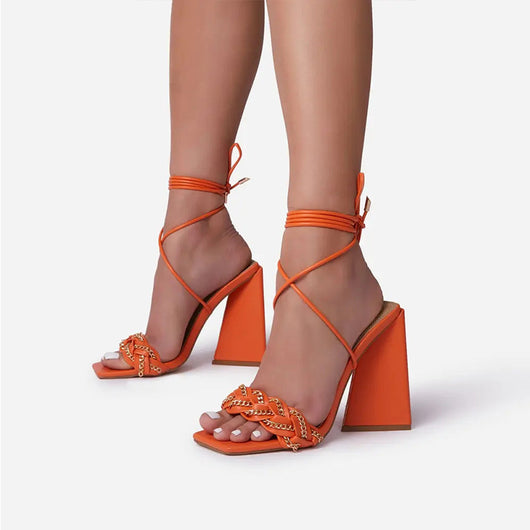 Sandalias Roma con Punta Cuadrada y Tacón Robusto - Image 3