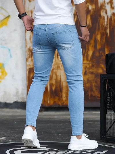 Pantalones Vaqueros Slim Fit Retro con Lavado Vintage y Stretch - Image 10
