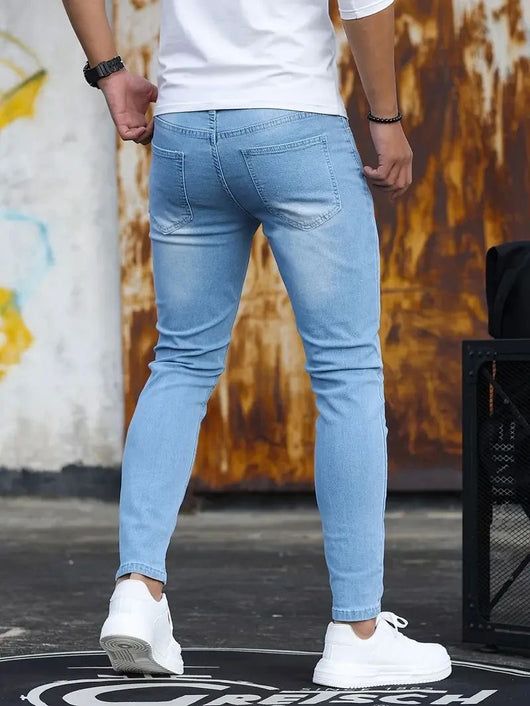 Pantalones Vaqueros Slim Fit Retro con Lavado Vintage y Stretch - Image 10