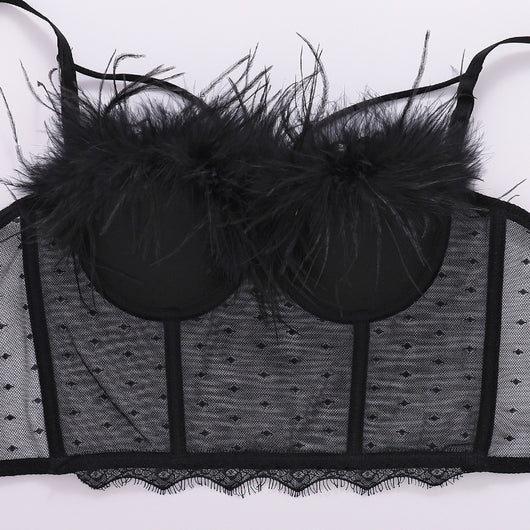 Camiseta de Encaje y Malla Calada para Mujer - Image 8
