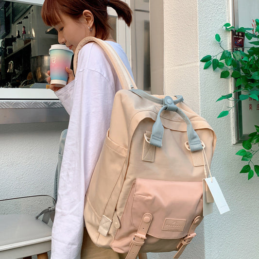 Mochila Escolar Impermeable Nylon - Diseño Clásico Macaron