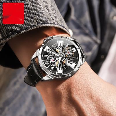 Reloj Automático para Hombre con Esfera Hueca y Resistencia al Agua