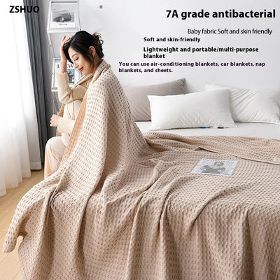Manta Gasa de Algodón Puro para Cama - Textura Waffle Transpirable - Image 3
