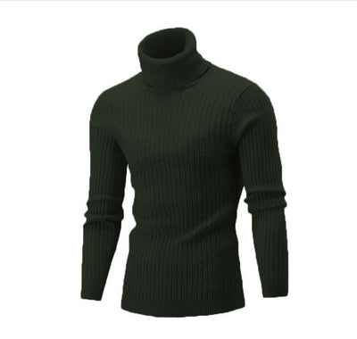 Suéter Cuello Alto Trenzado Hombre - Diseño Liso y Versátil - Image 9