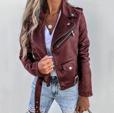 Chaqueta de Cuero PU con Cierre de Cremallera - Image 6