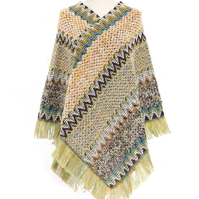 Poncho Étnico Multicolor Cálido para Otoño e Invierno - Image 8