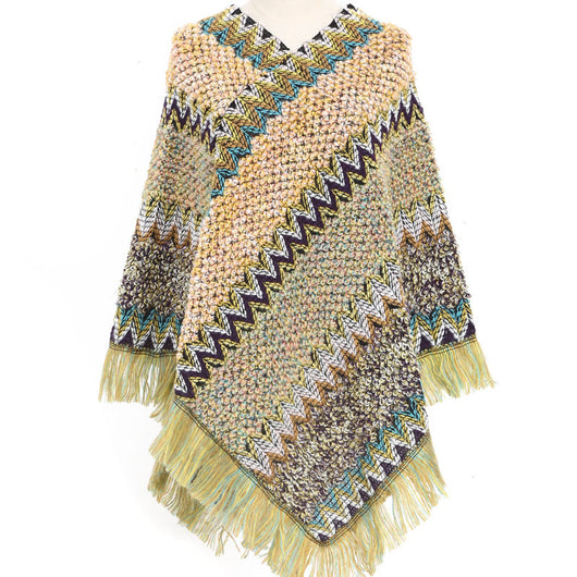 Poncho Étnico Multicolor Cálido para Otoño e Invierno - Image 8