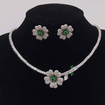 Conjunto de Collar y Aretes Camelia con Circonita - Image 19