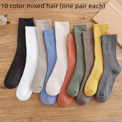 Calcetines Mujer Caña Media Algodón Otoño Invierno Estilo Coreano Japonés - Image 2